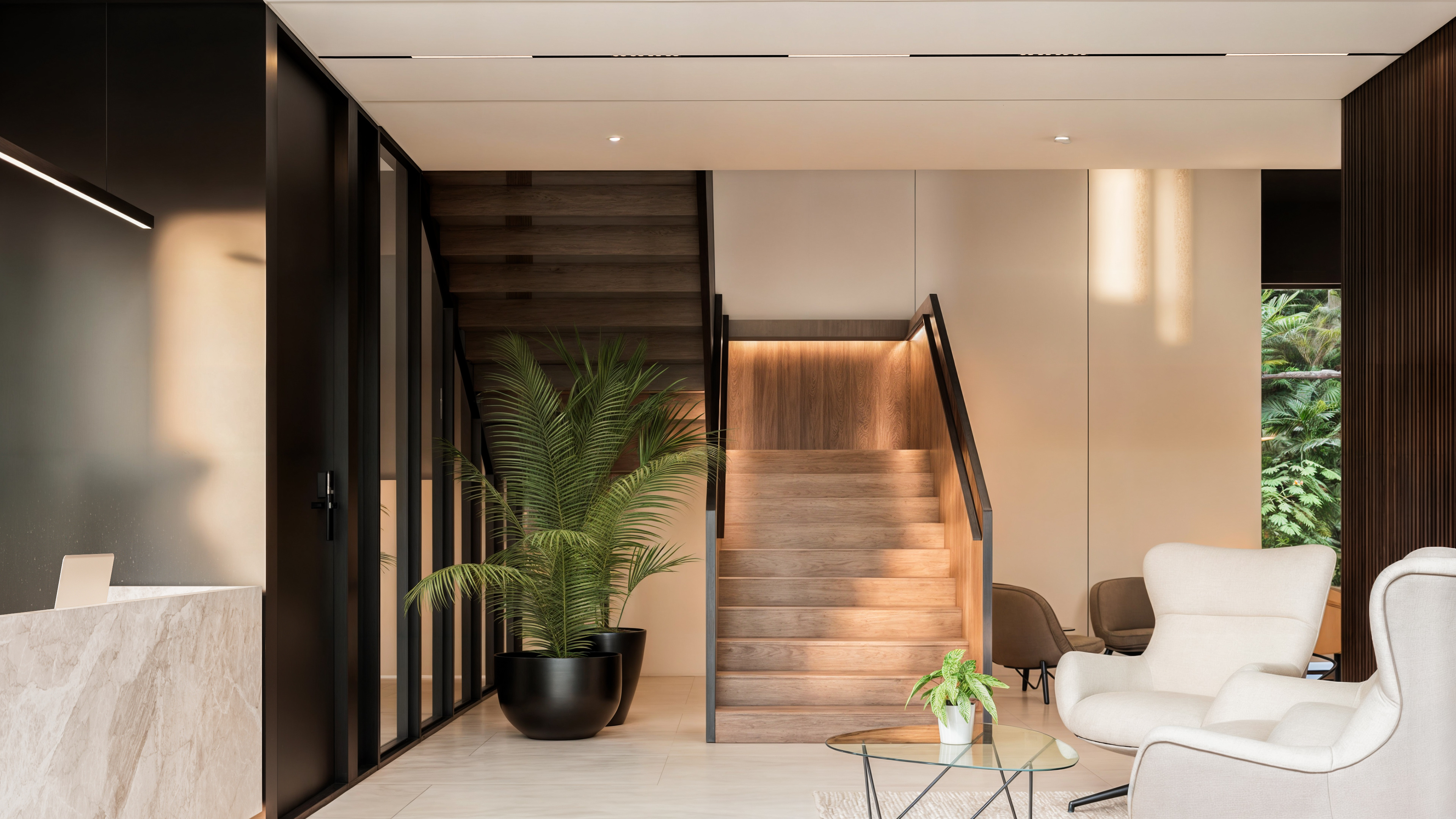 Facility lobby and staircase